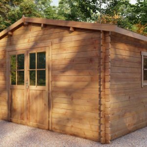 Cabanon en bois traité autoclave 28 mm, surface 16,05 m²