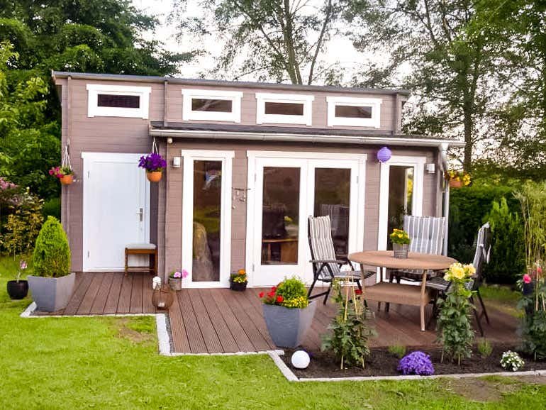 Chalet 5 pans avec appentis attenant, 14,89 m² + annexe 3,15 m² (570 × 420 cm) - Image 4
