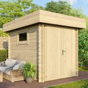Abri de jardin / moto en épicéa 4,7 m² - madriers 28 mm